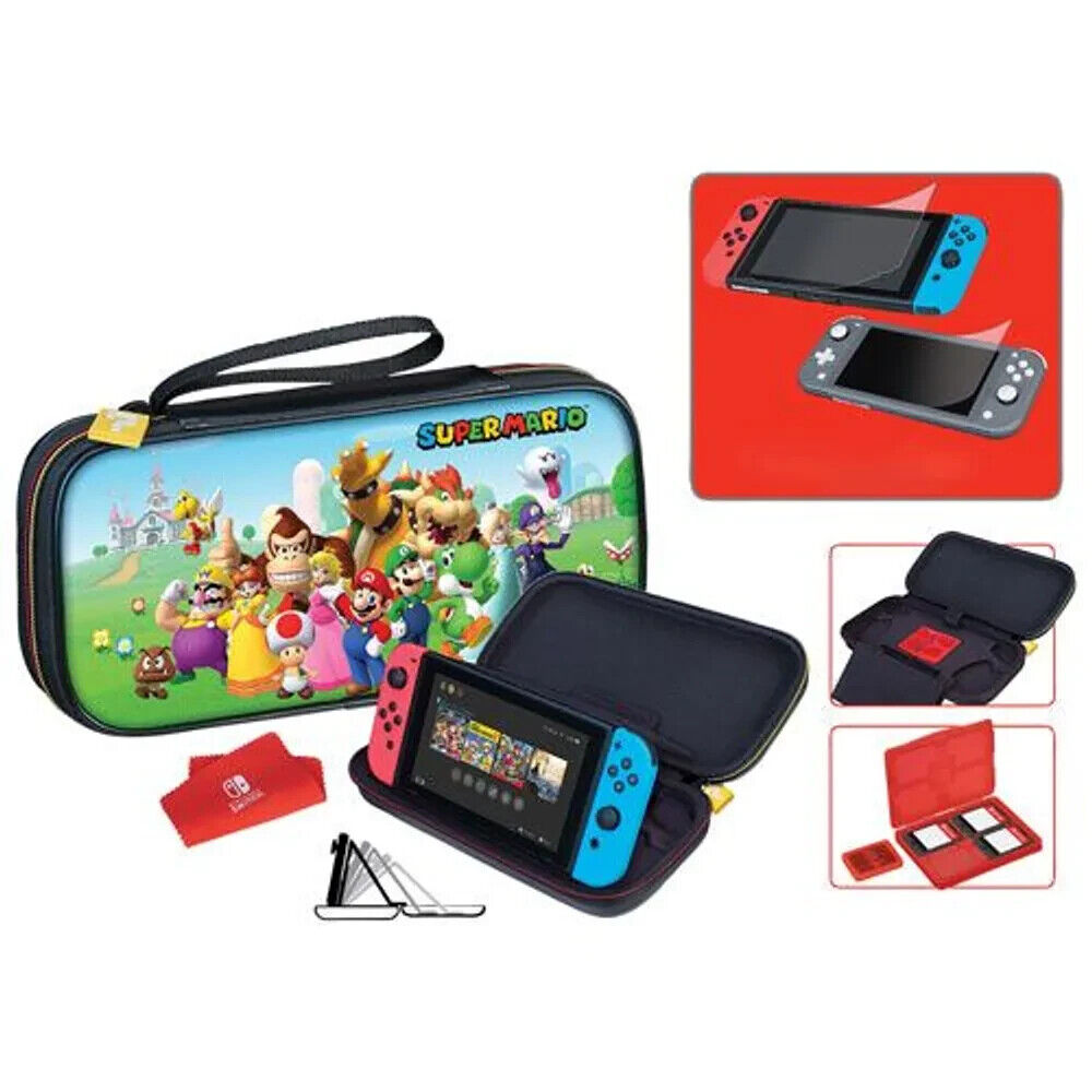 Nintendo Switch and Lite Game Traveler Deluxe Pack Super Mario Edition READ