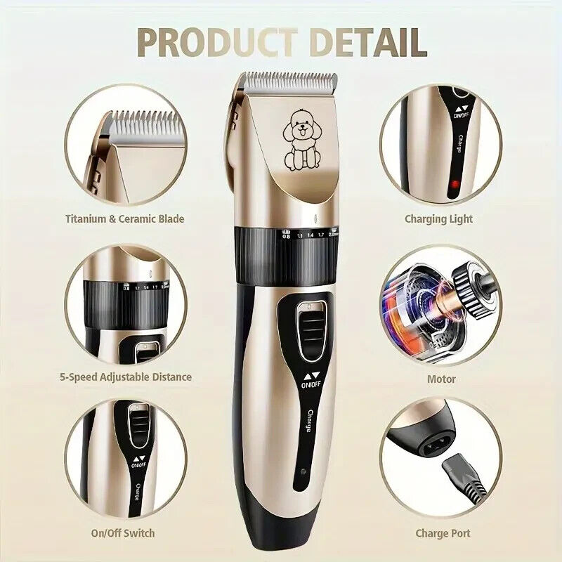 Professional Pet Grooming Kit - Usb Rechargeable Electric Clippers