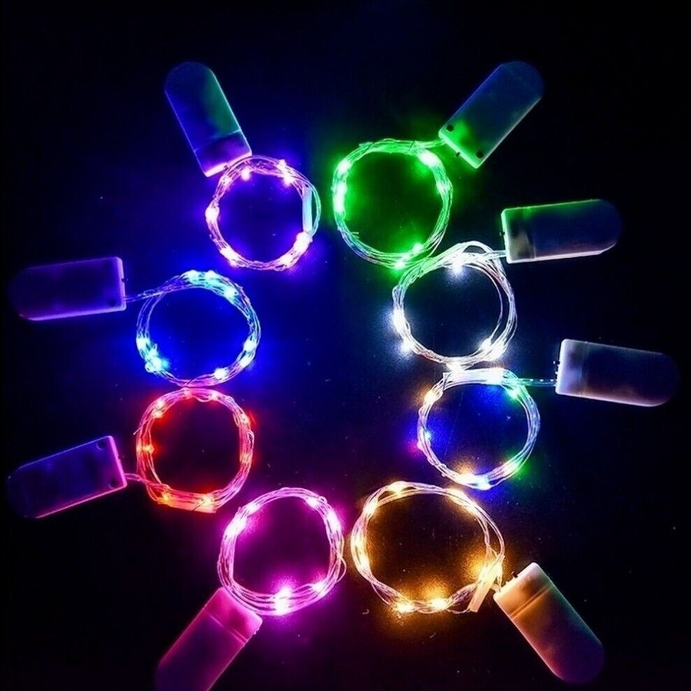 Unbranded LED Fairy Lights, 1M, 10 LED Lights - MULTICOLOR - 10 PACK - NEW