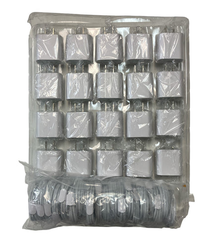 NEW 10 COUNT Foxconn 18W Wall Cubes/Brick &Type-C to 8-Pin Connector for iPhones
