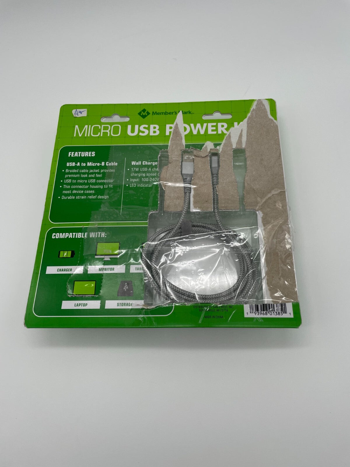 Member's Mark Micro USB Power Kit, Car & Wall Charger w/ Cables