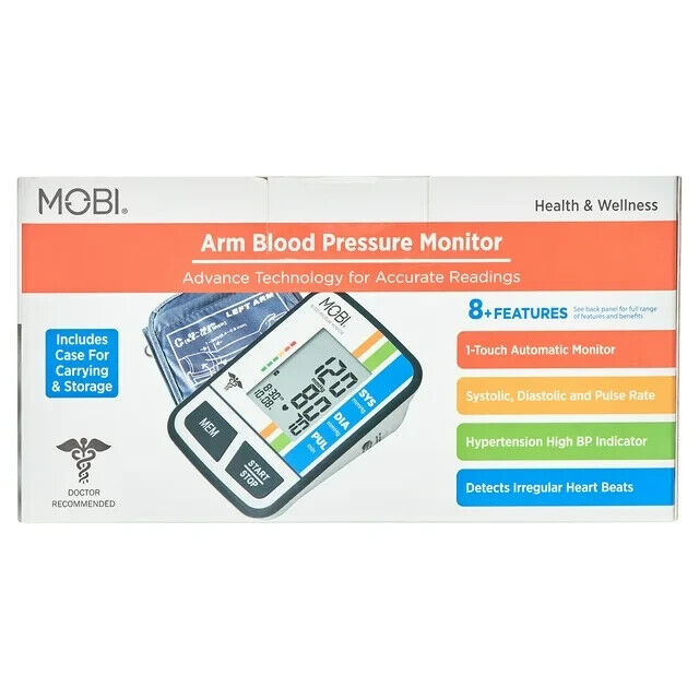 MOBI Advanced Automatic Arm Blood Pressure Monitor Includes Carrying Case