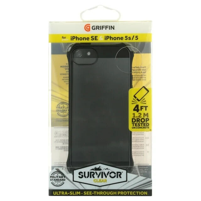 Survivor Clear, iPhone 5, 5s, Ultra-Slim, See-Through Protection, 4ft Drop Test