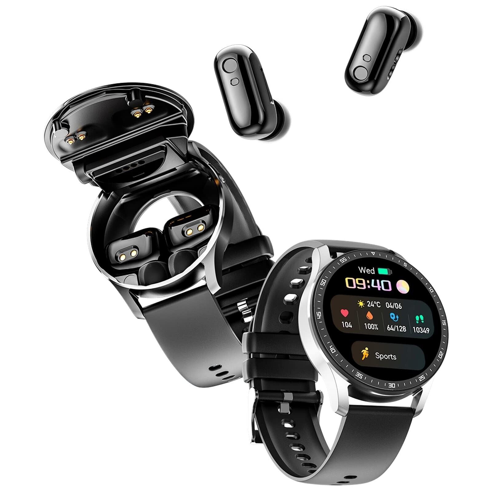 Wireless Smartwatch TWS in Ear Earbuds Stereo Call 1.39'' Touch Screen Round