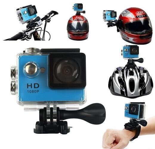 1080p HD Sports Cam Action Camera Wide Angle Lens Waterproof 30m Loop Recording