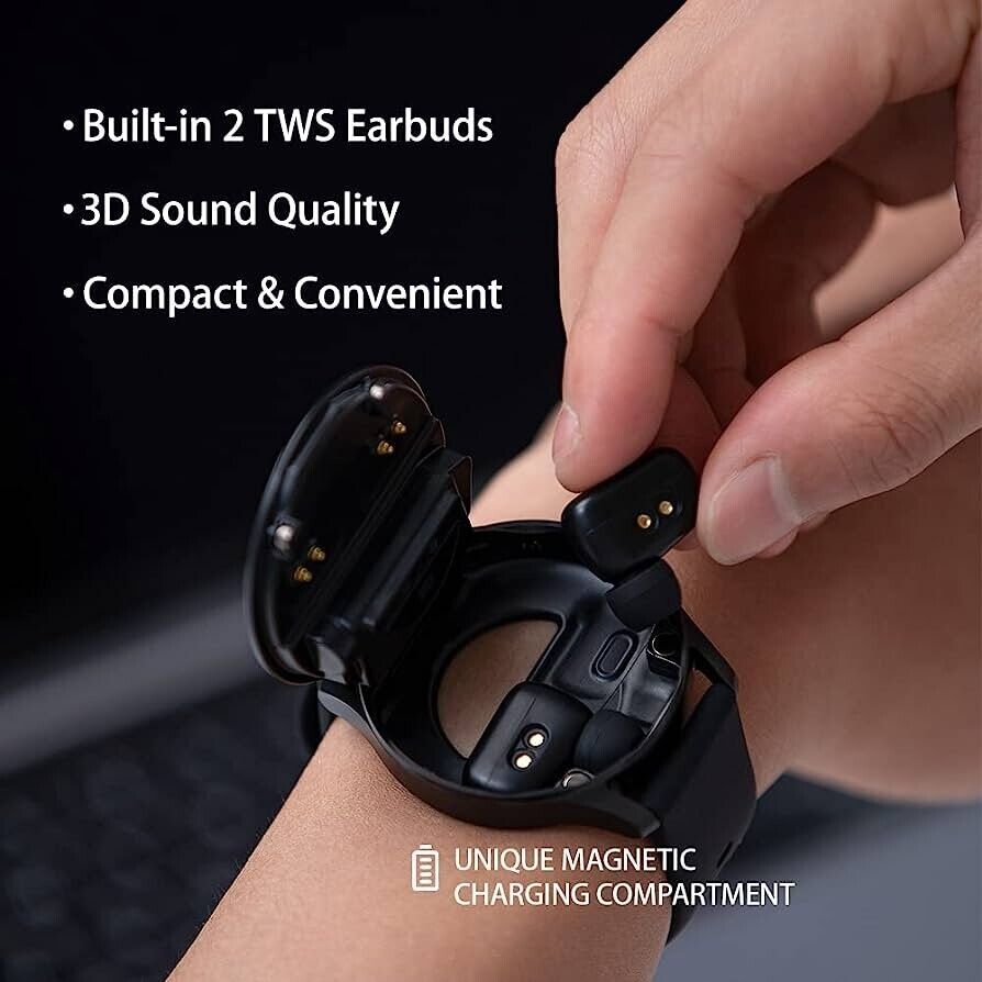 Wireless Smartwatch TWS in Ear Earbuds Stereo Call 1.39'' Touch Screen Round