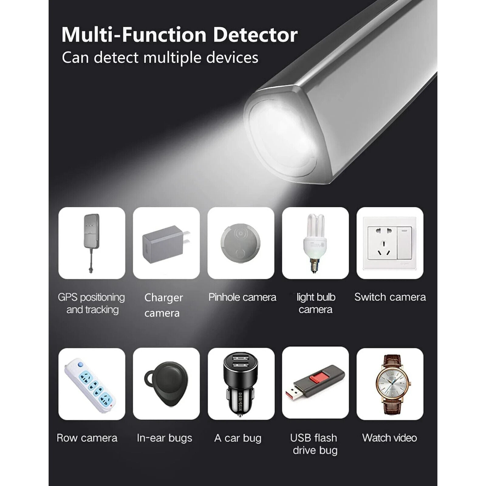 Intelligence Detector for Hotel, Car, Rental, Anti Spy Device Detect Cameras/GPS