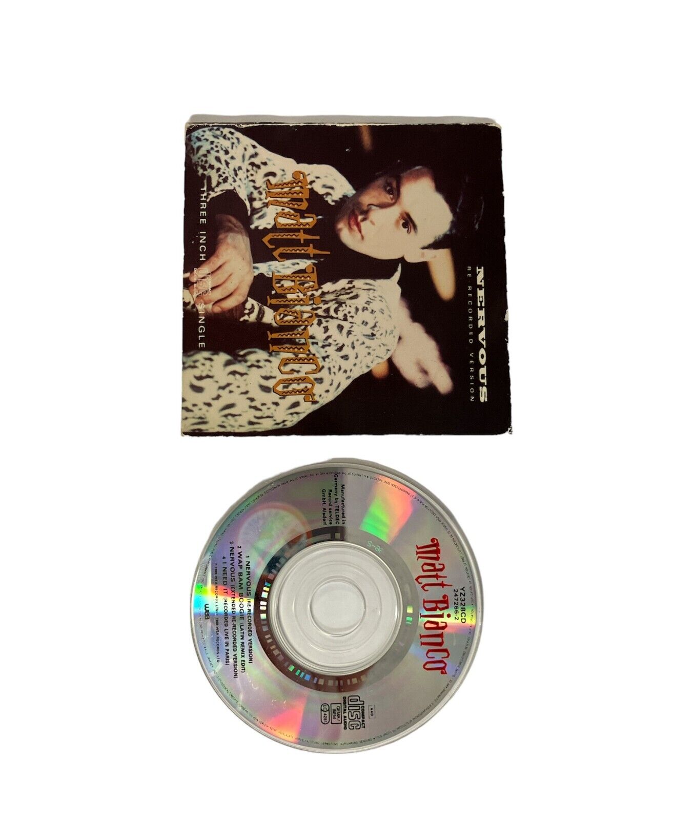 Nervous Re-Recorded Version Matt Bianco 3 inch Compact Disc Digital Audio Single