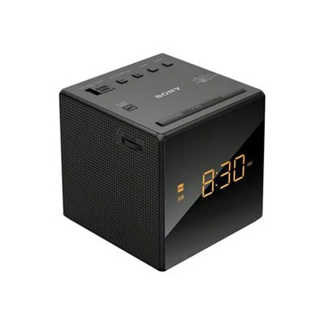 Sony -Dual Alarm Clock Radio (Black) Wake to Radio, Buzzer or Gradual Wake Alarm