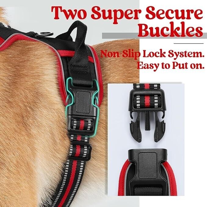 DOG HARNESS; NO-PULL PET HARNESS; ADJUSTABLE WITH SECURITY PATCH