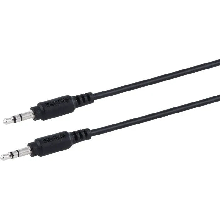 Philips 3.5mm Audio Cable 6ft / 1.8m, SWA9236B/27, Black, For All Brands - New