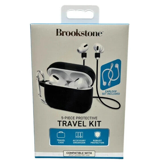 Brookstone 5-Piece Protective Travel Kit for Airpods Pro w/Earloop set