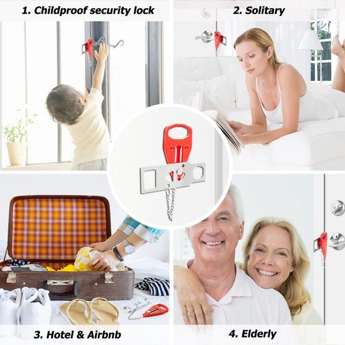 Portable Door Lock for Additional Safety-Perfect for Traveling, Home and College