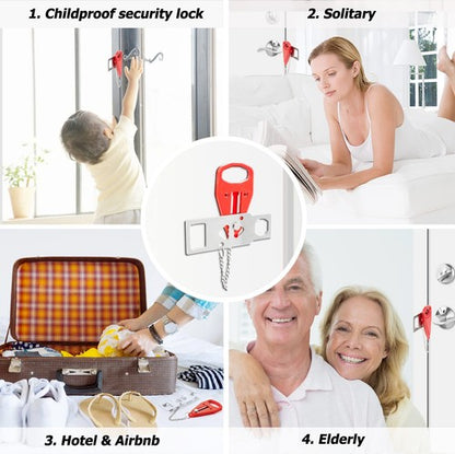 Portable Door Lock for Additional Safety-Perfect for Traveling, Home and College