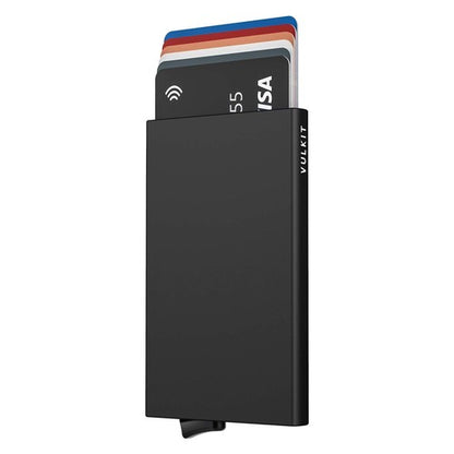 Pop Up Wallet, Slim Credit Card Holder RFID Blocking Mini Metal Case Black