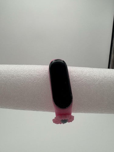Smart Watch M8 Silicone Heart Rate Sport Watch for Kids- Pink With Flowers