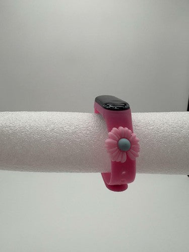 Smart Watch M8 Silicone Heart Rate Sport Watch for Kids- Pink With Flowers