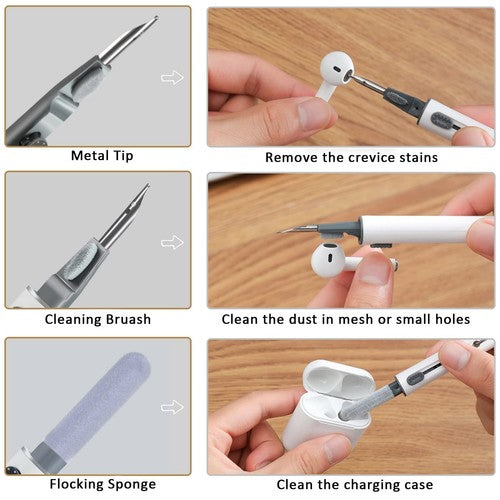 Earbud Cleaner Kit, Multi-Function Cleaning Pen for Headphones, Earbuds