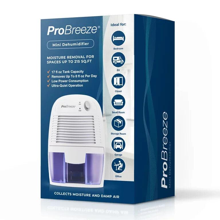 Pro Breeze Mini Dehumidifier 17 FL oz. up to 250 sq. feet - PB-02RT-US