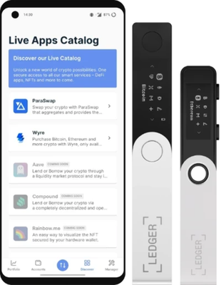 Ledger Nano S Plus Hardware Wallet - Black - Orange - Blue - White - Ice