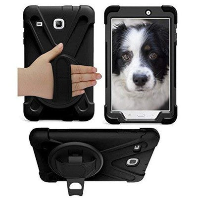 KIQ Shield Series Case for Samsung Galaxy Tab E/w 360 Kickstand and Hand Strap