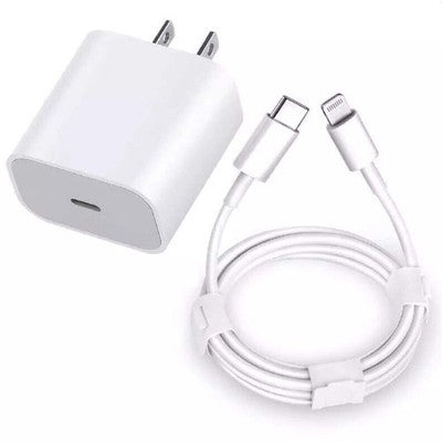 NEW 20 COUNT Foxconn 18W Wall Cubes/Brick &Type-C to 8-Pin Connector for iPhones