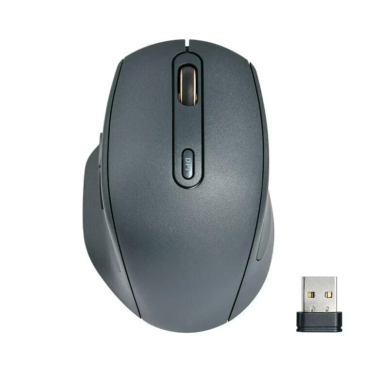 Onn Wireless Bluetooth Ergonomic Mouse with Adjustable DPI, Large - Black