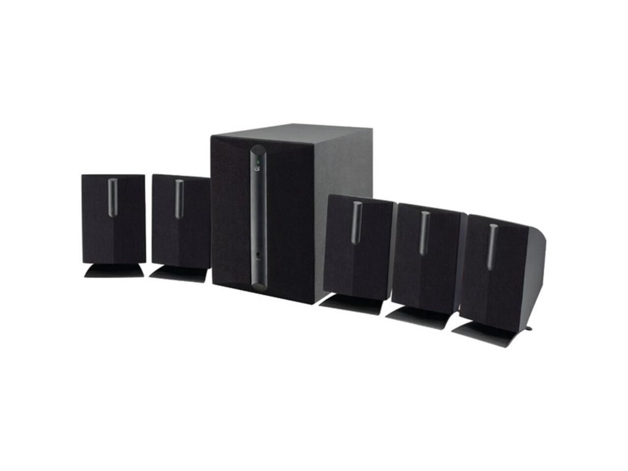 GPX HT050B 5.1 Channel Powered Speaker System with Subwoofer - Black