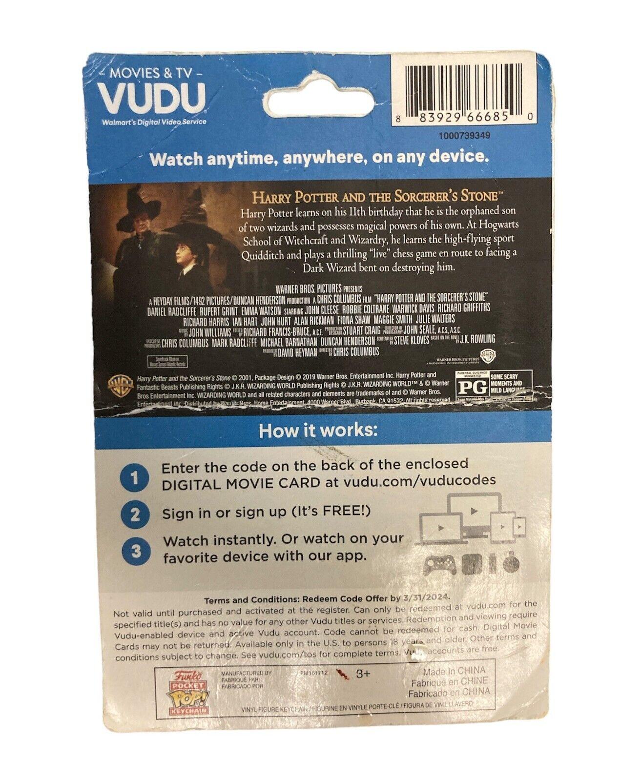 Digital Movie Card for Harry Potter & the Sorcerer's Stone + Funko Pop Keychain