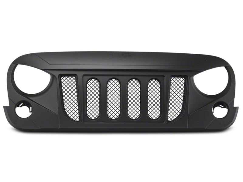 Red Rock 4x4 Avenger Grille in Matte Black Styling Fits Jeep Wrangler JK 2007-2018