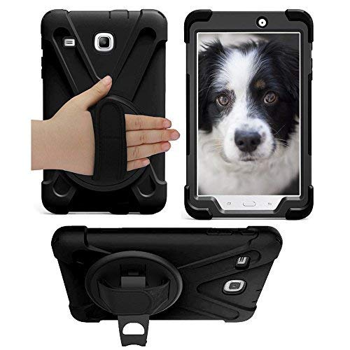 KIQ Shield Series Case for Samsung Galaxy Tab E/w 360 Kickstand and Hand Strap