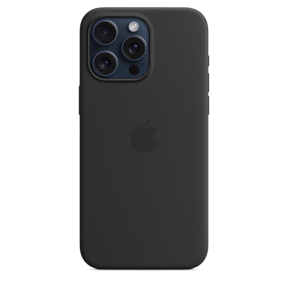 Apple iPhone 15 Pro Max Silicone Case with MagSafe - Black (MT1M33zm/A)