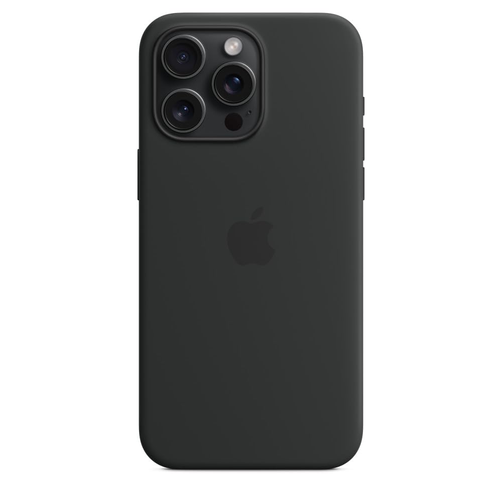 Apple iPhone 15 Pro Max Silicone Case with MagSafe - Black (MT1M33zm/A)