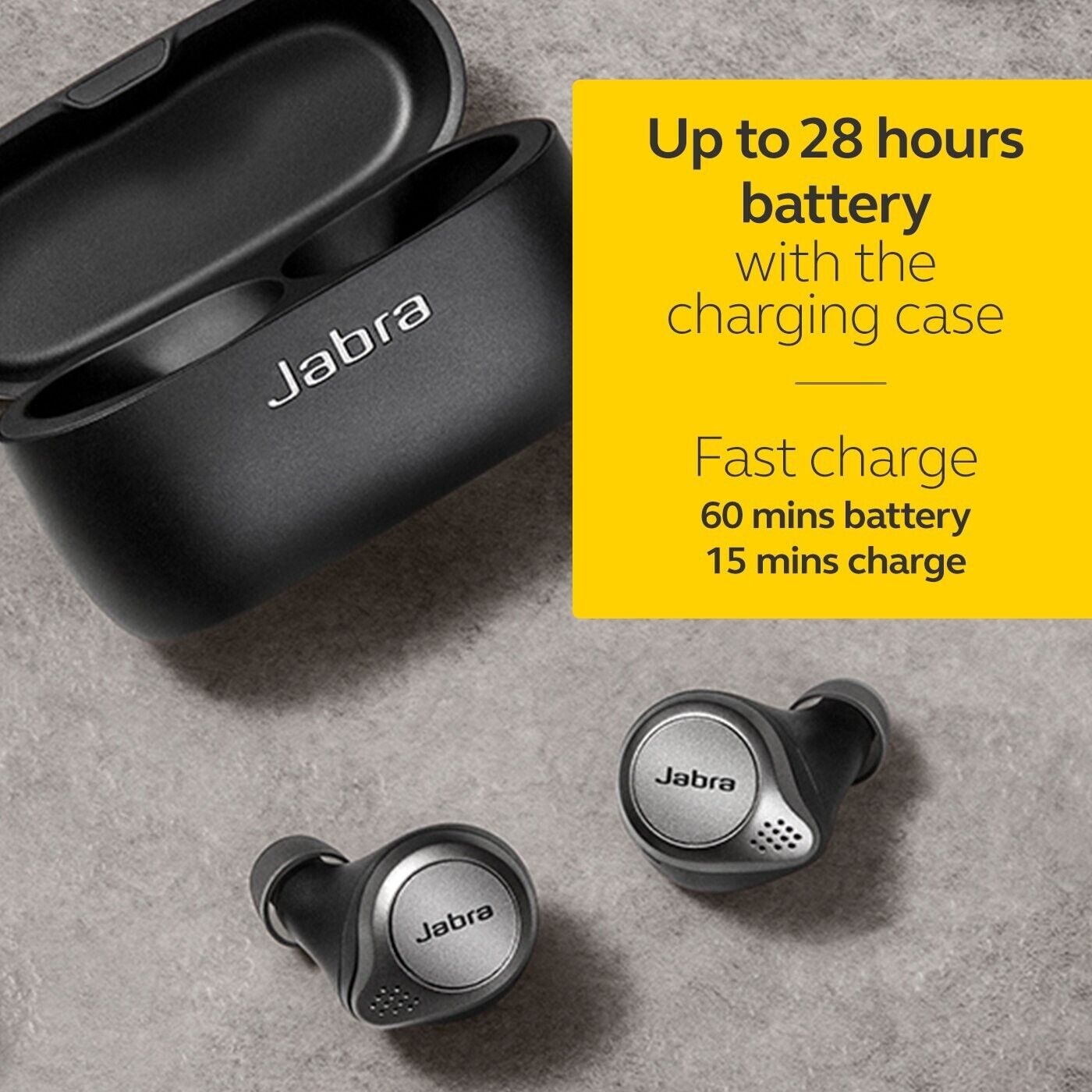 Jabra Elite 75t Titanium Black Wireless Headphones - Titanium Black READ