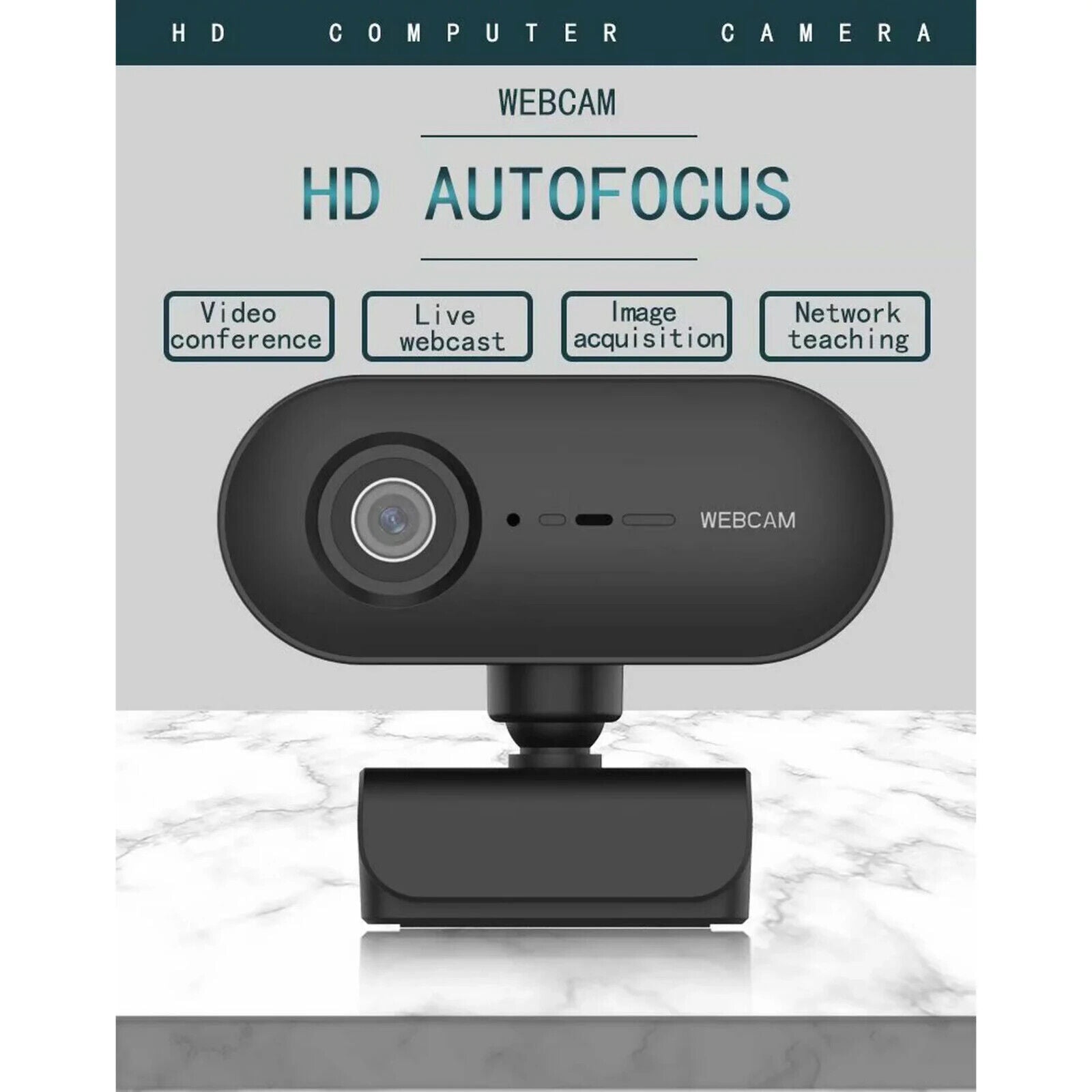 HD Webcam w/ High Quality Glass Lens Clear Image - Video Chat/Webcast/Conference