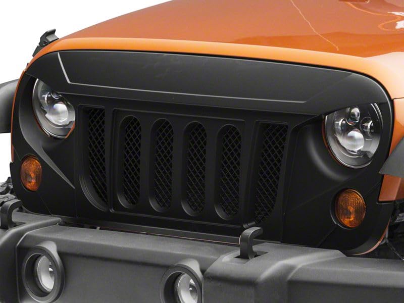 Red Rock 4x4 Avenger Grille in Matte Black Styling Fits Jeep Wrangler JK 2007-2018