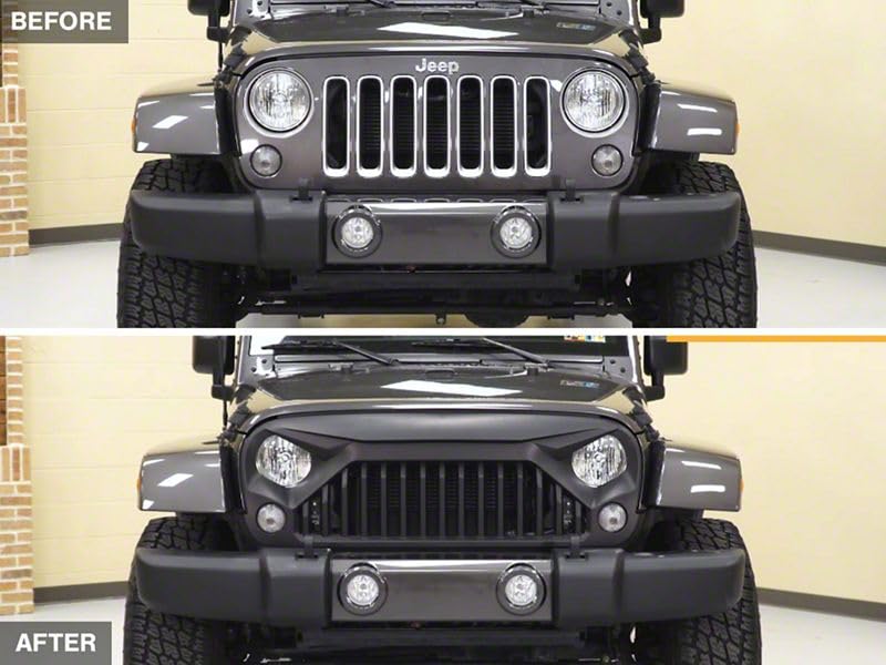 Red Rock 4x4 Gladiator Grille in Matte Black Styling Fits Jeep Wrangler JK 2007-2018