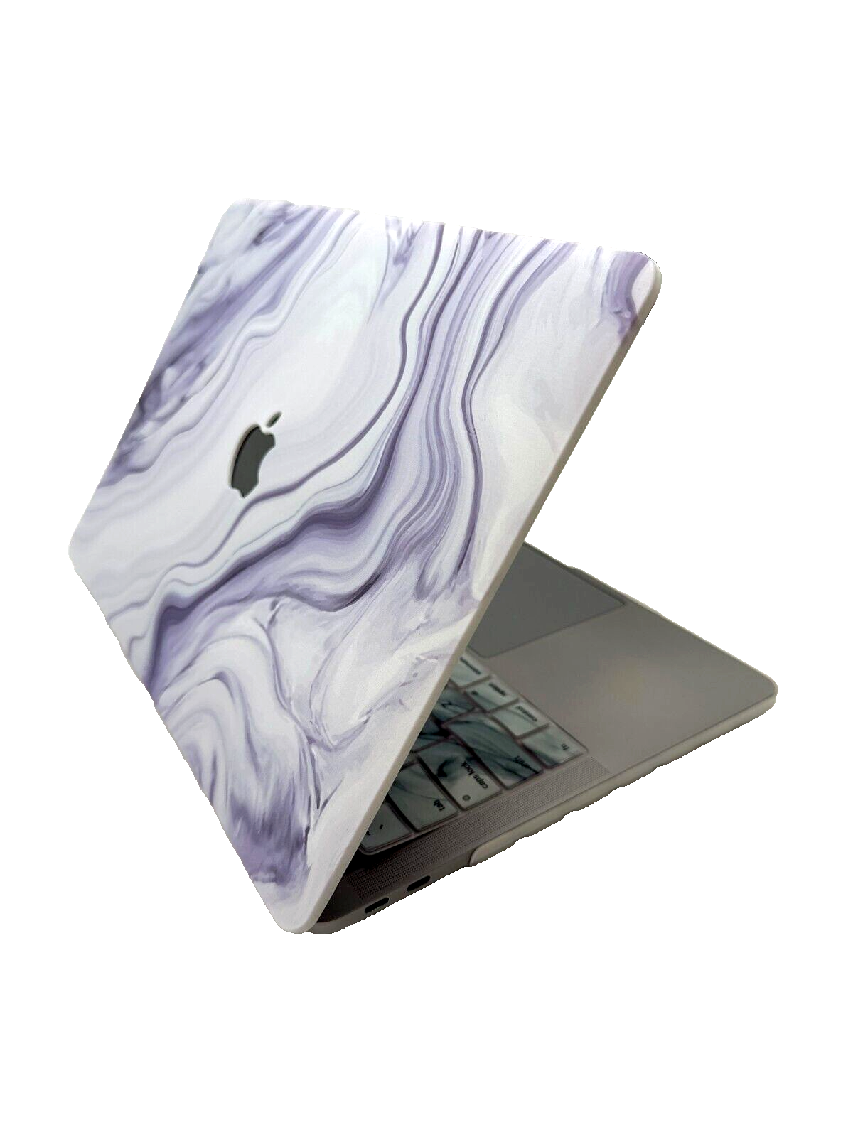 For MacBook New Pro 13" Hard Shell Cover - Purple Marble w/Keyboard cover