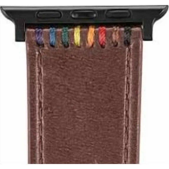 Platinum Brown Leather Apple Watch Pride Band 42/44mm