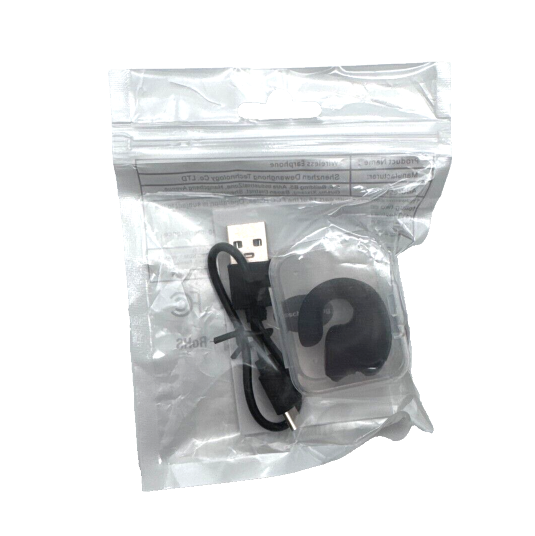 Unbranded ~ Black ~ Wireless Single Bluetooth Earbud with Cable in Bag