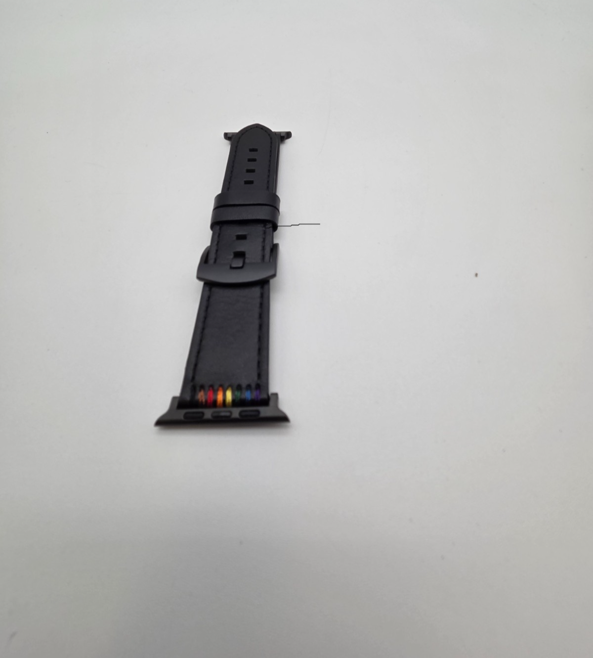 Platinum Black Leather Apple Watch Pride Band 42/44mm