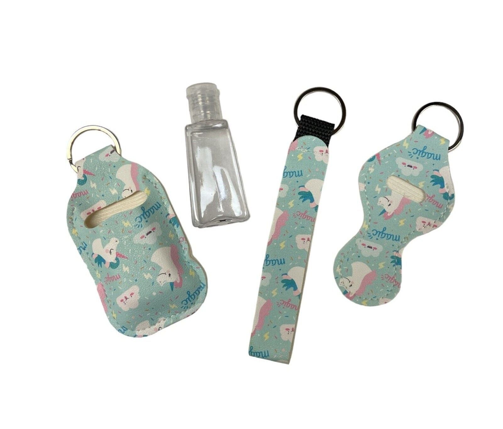 Decortive Keychain with Refillable Hand Sanitizer Bottle, Travel Key Chain Women