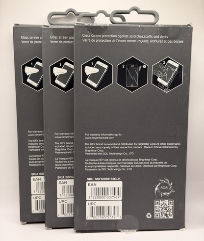Bundle of 3 | KEY Tempered Glass Screen Protector for Samsung Galaxy J3 Achieve