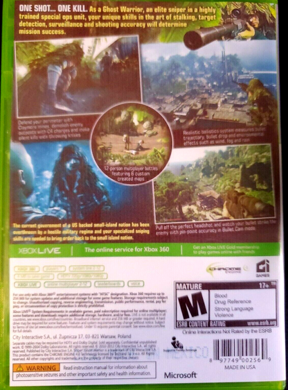 Platinum Hits - Sniper: Ghost Warrior (Xbox 360, Ci Games)