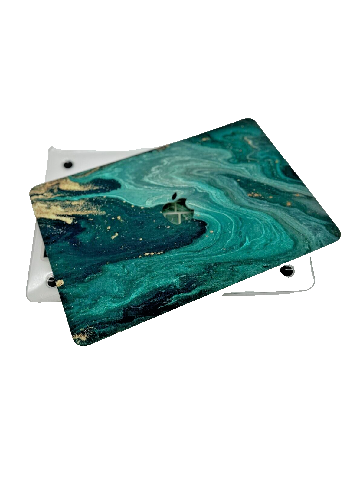 For MacBook Air 13" - Hard Shell Cover - Green, Gold Marble w/keyboard cover