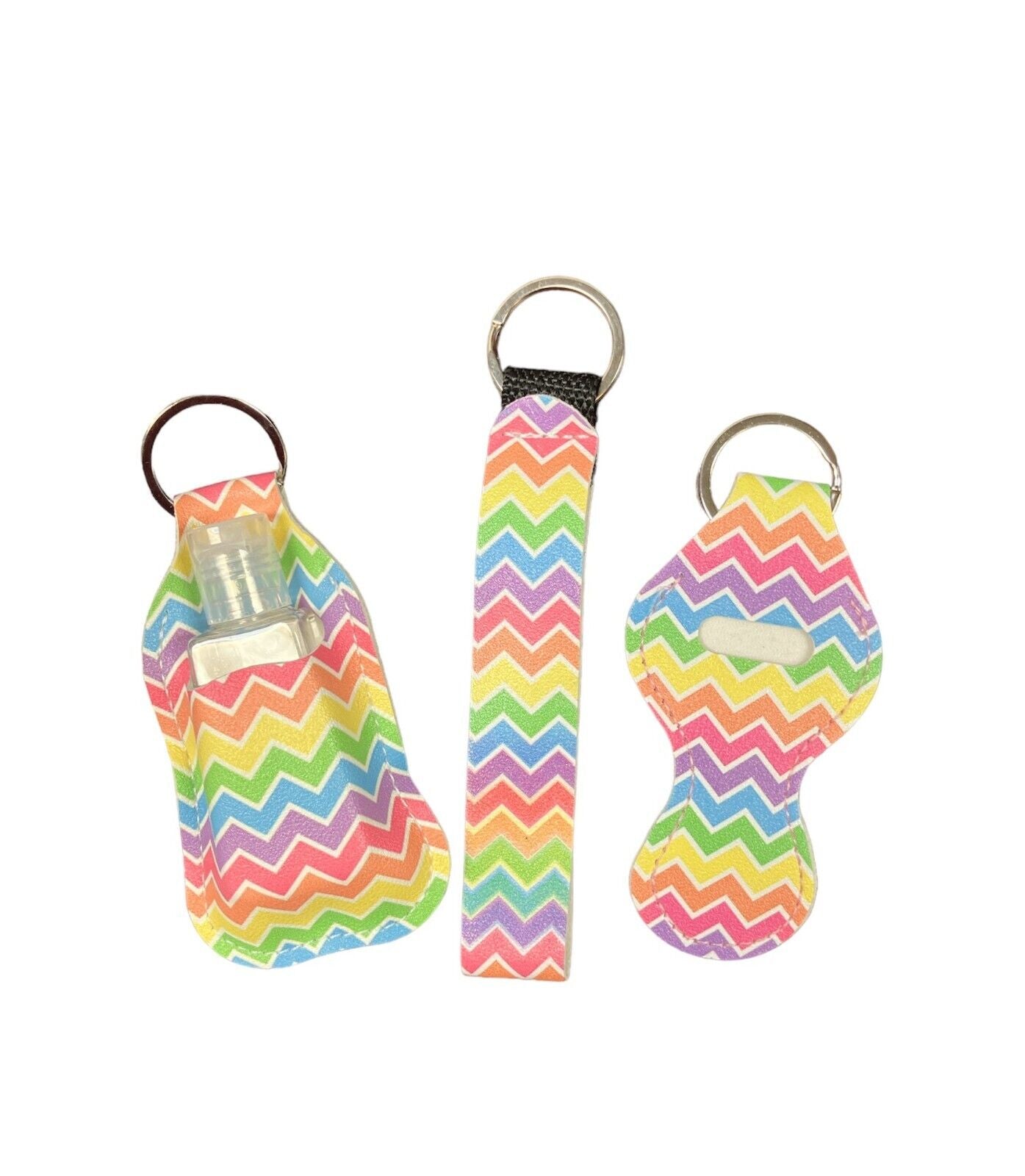 Decortive Keychain with Refillable Hand Sanitizer Bottle, Travel Key Chain Women