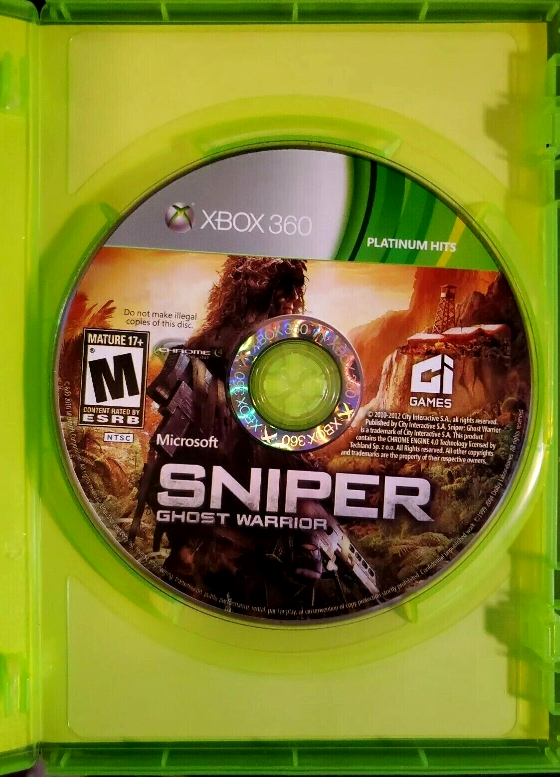 Platinum Hits - Sniper: Ghost Warrior (Xbox 360, Ci Games)