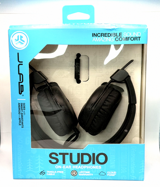 JLab Audio Wired On-Ear Headphones - Black