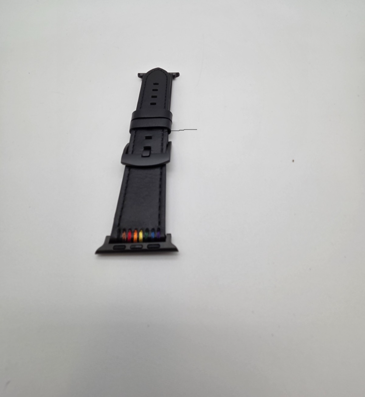 Platinum Black Leather Apple Watch Pride Band 38/40mm