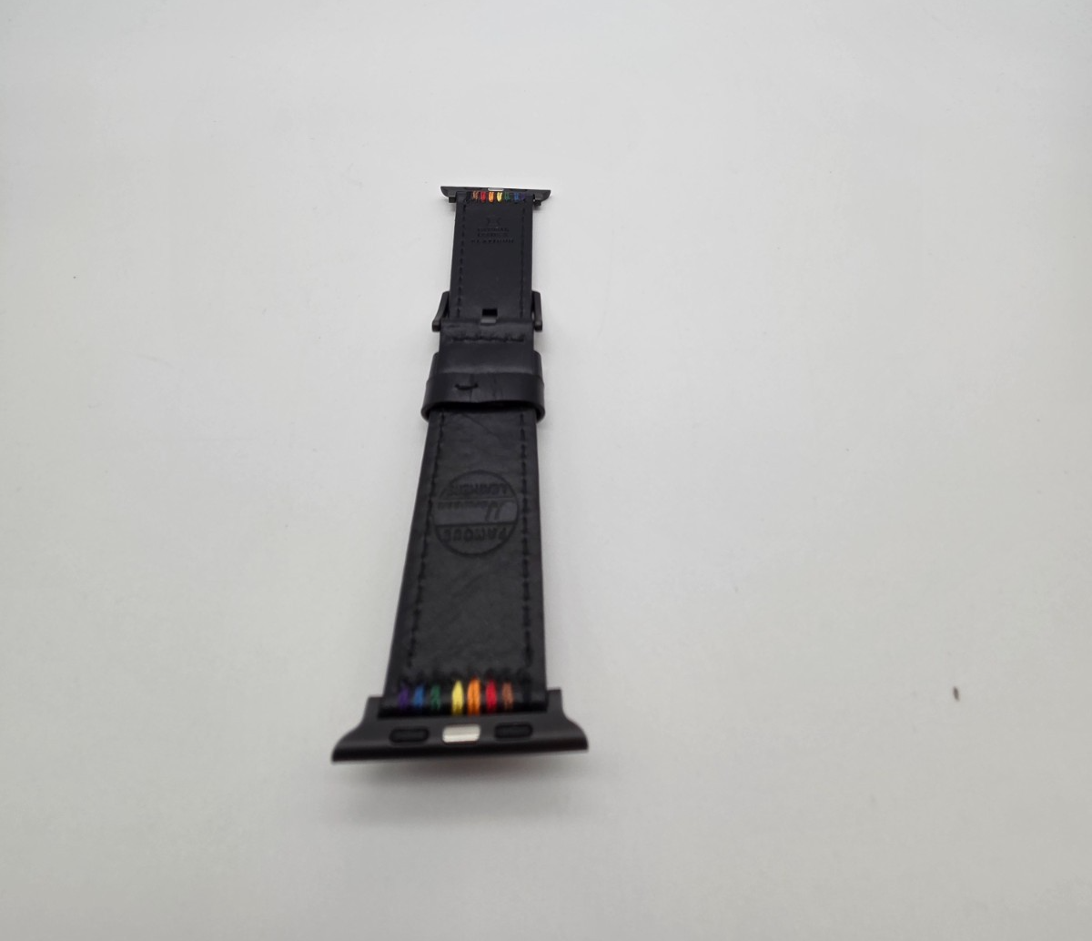 Platinum Black Leather Apple Watch Pride Band 38/40mm